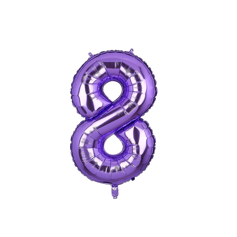 Globo numero metalizado violeta 40cm x 1u.