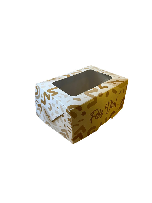Caja con visor feliz día 11x15x7,5cm x 10un.
