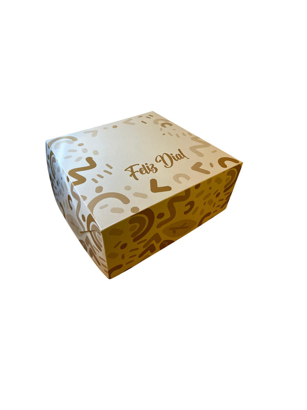 Caja torta feliz día 27x27x12cm x 10un.