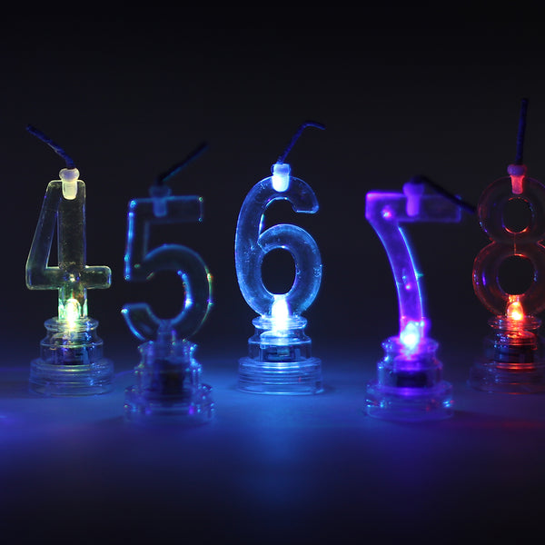 Vela led del 0 al 9 x 1u.