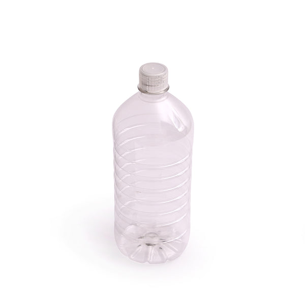 Botella 1lt PET cristal con tapa x 8u.