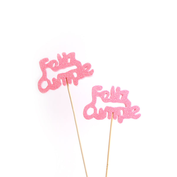 Pinche feliz cumple goma eva con brillo x 1u.