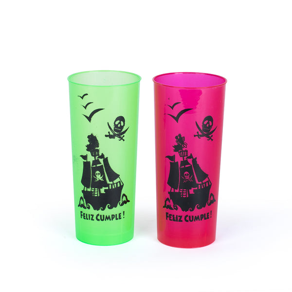 Vaso trago largo PP pirata x 25u.