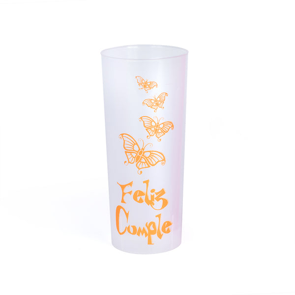 Vaso trago largo PP mariposa x 25u.