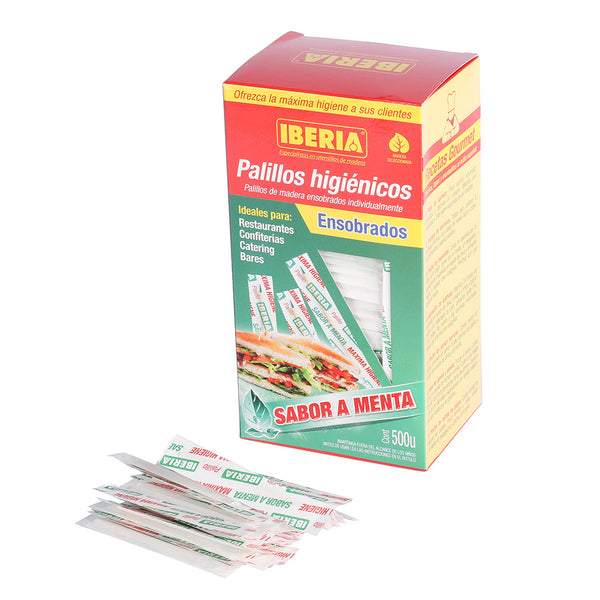 Palillo ensobrado menta x 500u.