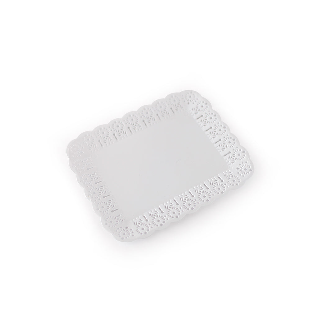 Plato blonda rectangular x paq.