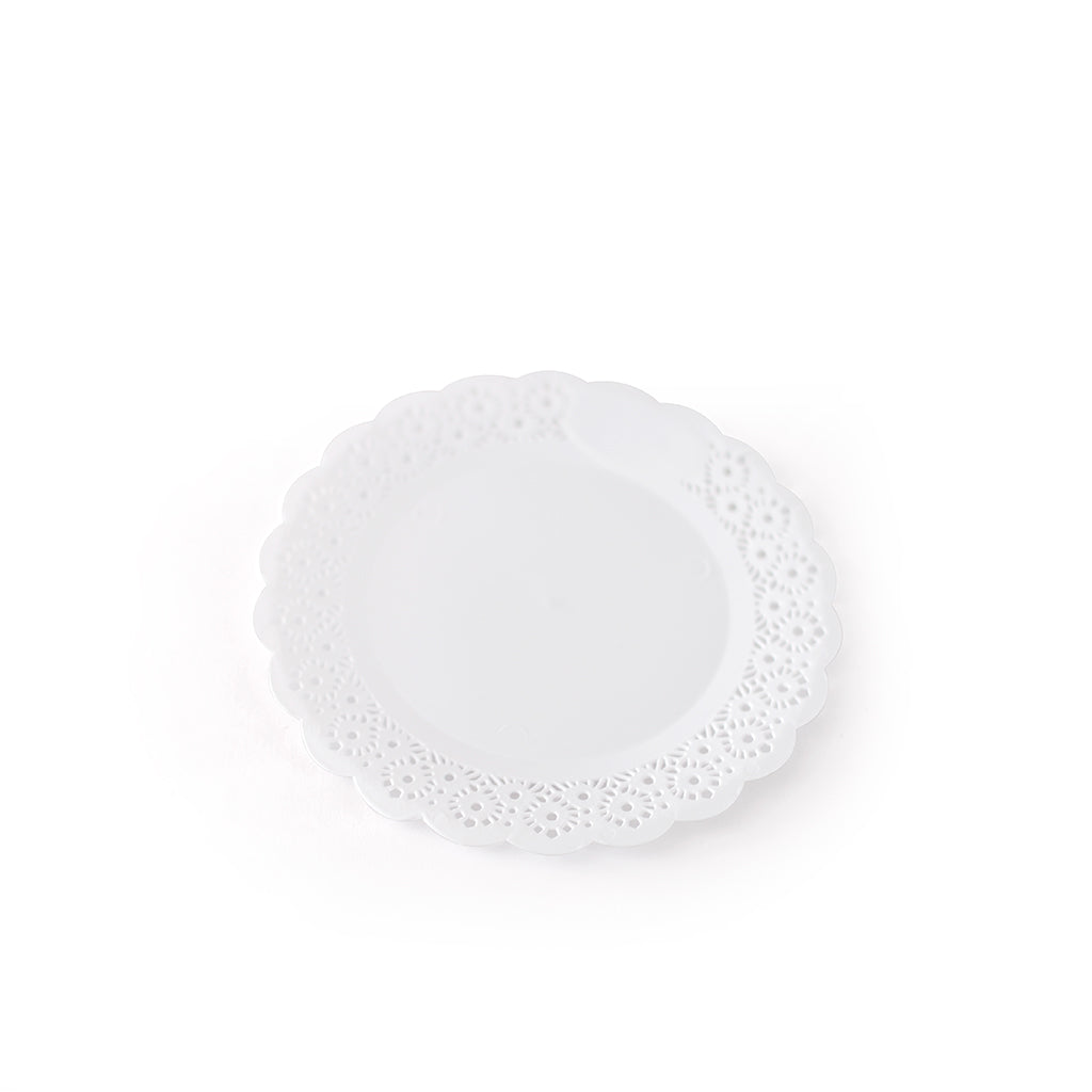 Plato blonda redondo x paq.