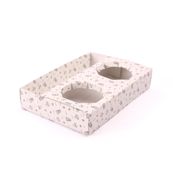 Porta vaso impreso blanco con bandeja x 50u.