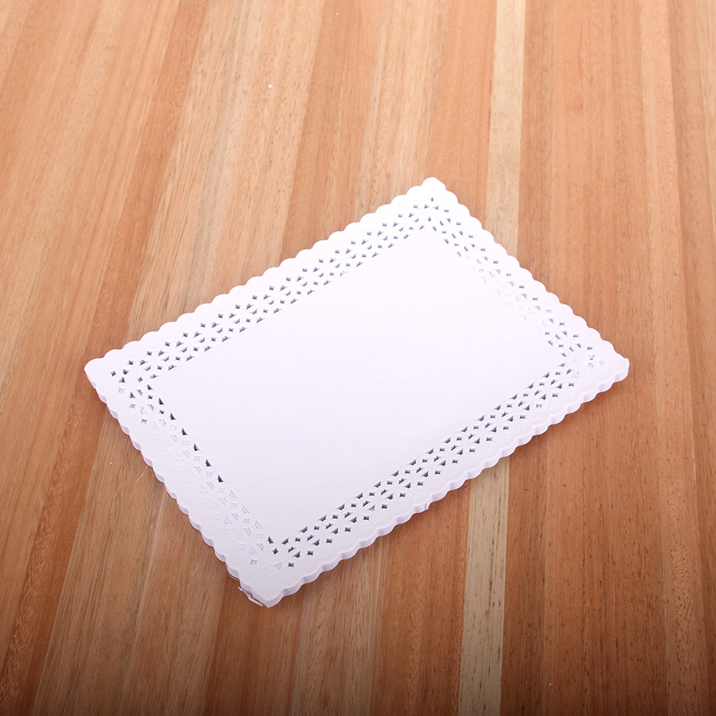 Blonda blanca rectangular calada x 100u.