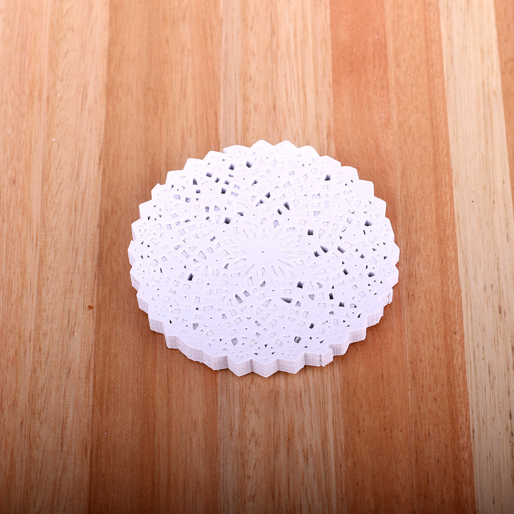 Blonda blanca circular calada x 100u.