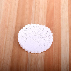 Blonda blanca circular calada x 100u.