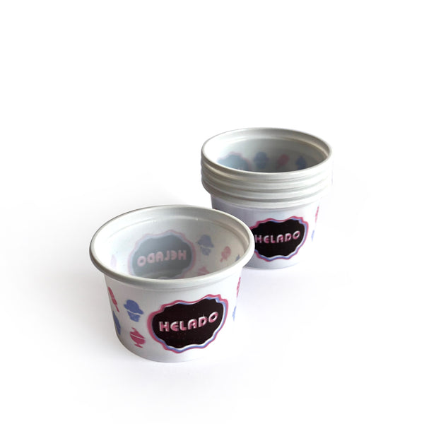 Pote helado plástico 1/8kg x 100u.