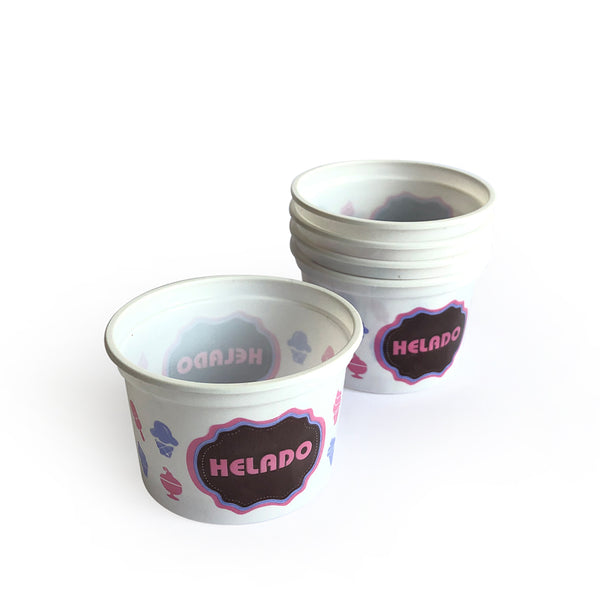 Pote helado plástico 1/8kg x 100u.