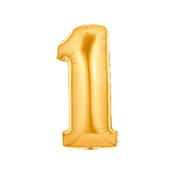 Globo numero metalizado oro 40cm x 1u.