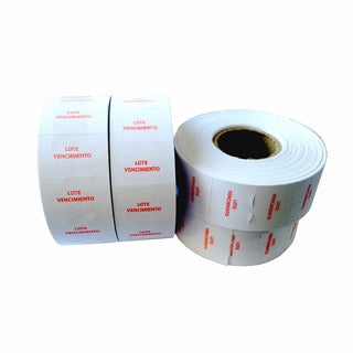 Etiqueta motex 2 líneas impresa blanca x 10u.