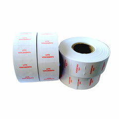 Etiqueta motex 2 líneas impresa blanca x 10u.