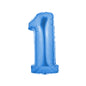 Globo número metalizado 40cm celeste x 1u.