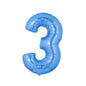 Globo número metalizado 40cm celeste x 1u.