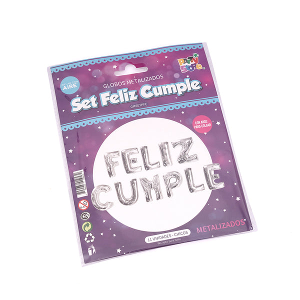 Globo frase feliz cumple letras x 1u.