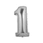 Globo número metalizado plata 40cm x 1u.