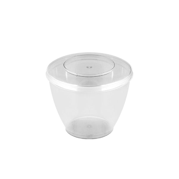 Pote plástico 150ml con tapa PS x 10u.