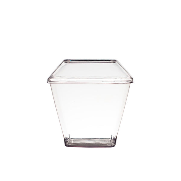 Pote plástico 180ml con tapa PS x 10u.