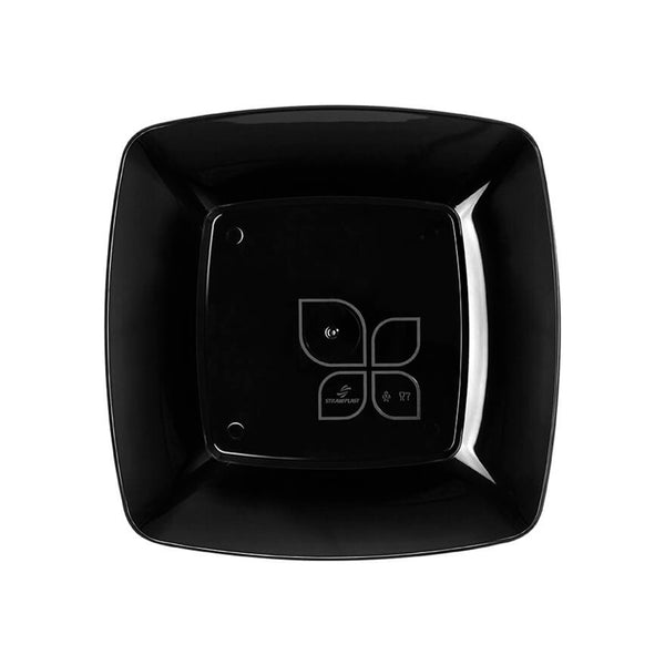 Plato cuadrado 21cm PS negro x 10u.