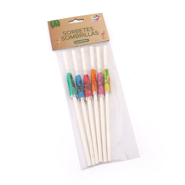 Sorbete sombrilla multicolor x 6u.
