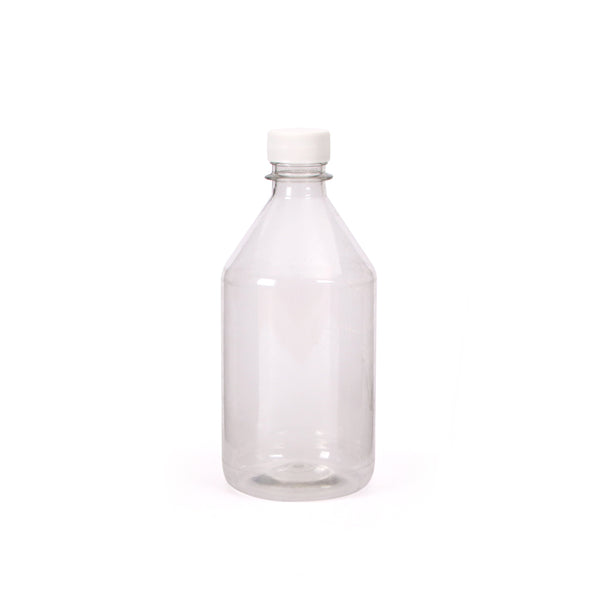 Botella 500cc PET fármaco con tapa x 26u.