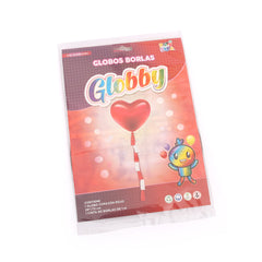 Globo 29" corazón rojo con borlas x 1u.