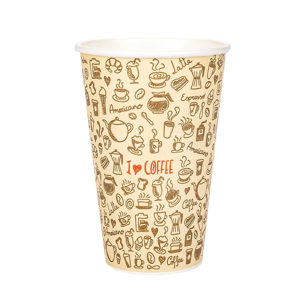 Vaso polipapel impreso cafe sin tapa x 100u.