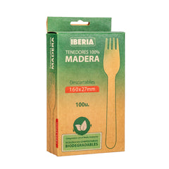 Tenedor de madera Bio x 25u.
